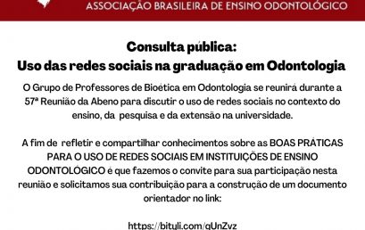 Consulta Pública: Uso das redes sociais na graduação em Odontologia