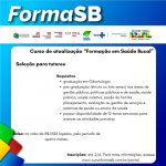 Curso de atualização em saúde bucal ofertado pela UFMG em parceria com o Ministério da Saúde seleciona 40 tutores. Inscrições vão até 2 de junho.