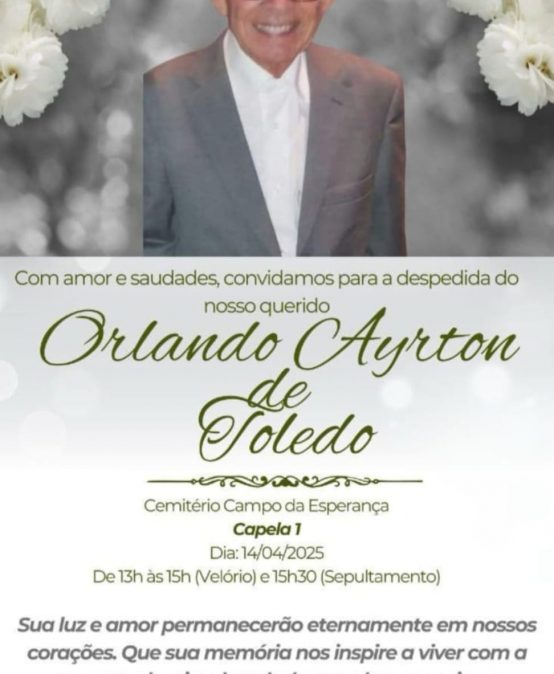 Nota de Falecimento – Professor Orlando Ayrton de Toledo