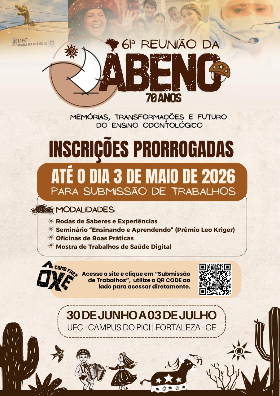 Prazo prorrogado para submissão de trabalhos da 61ª Reunião da ABENO